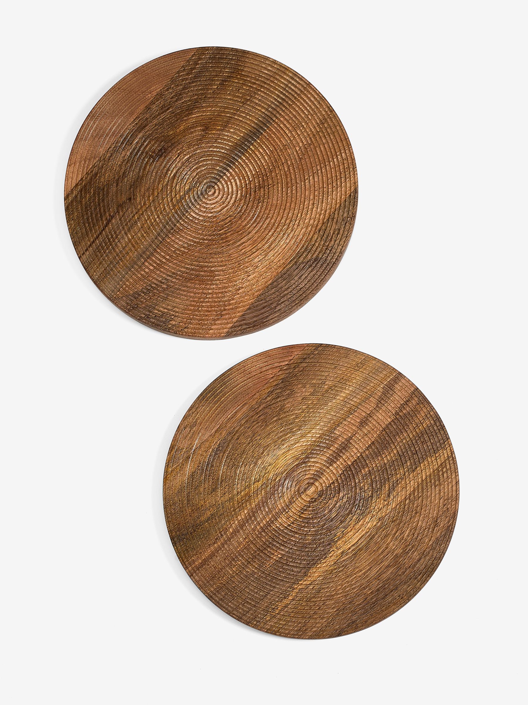 Set of 2 Bronx Etched Wooden Placemats