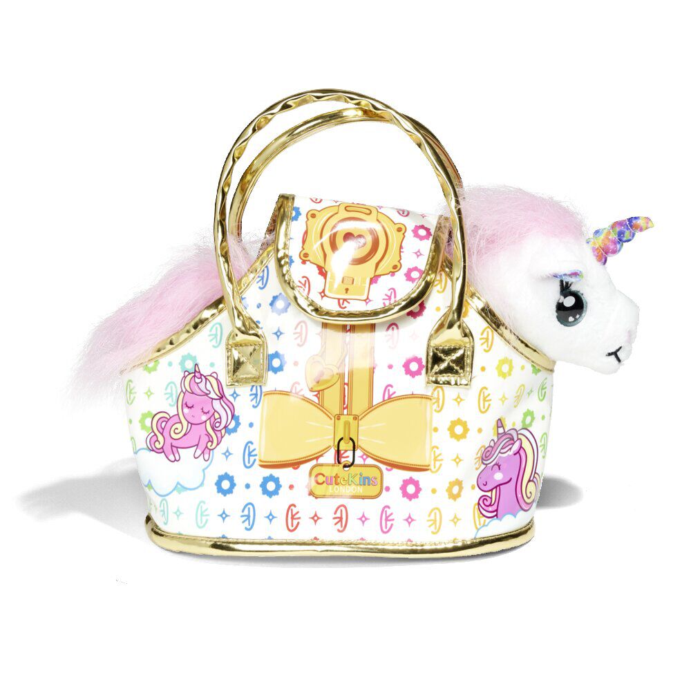 Licorne peluche avec son sac de transport