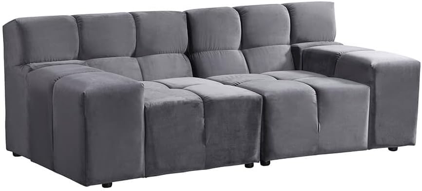 Home Deluxe Modulares Sofa Orlena - S Anthrazit |Ecksofa, Samtstoff, Samtsofa, Modulsofa