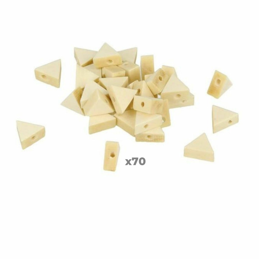 70 perles en bois triangulaires 11 x 9.7 x 4.9 mm