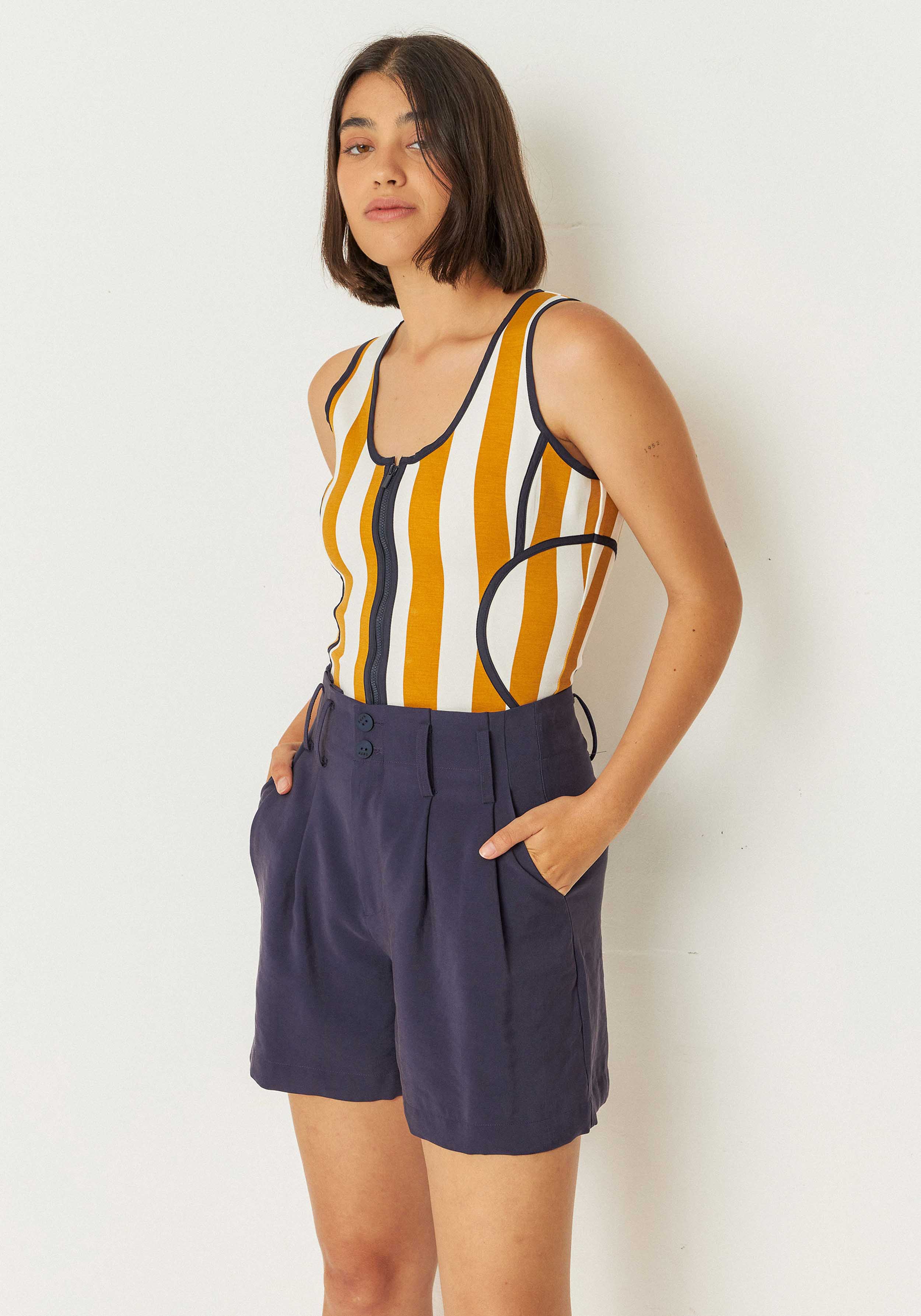 SKFK Shorts Neba Navy Violet