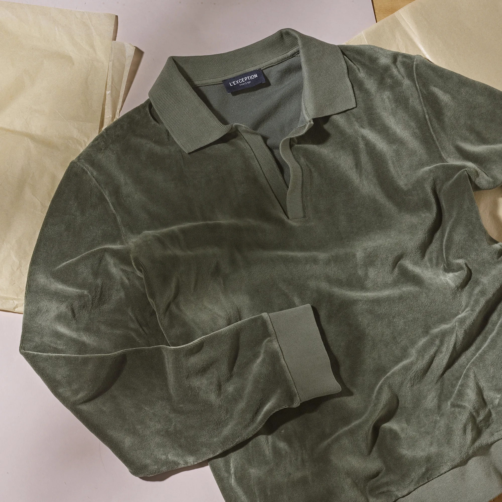 Polo en velours rasé en coton bio L'Exception Paris