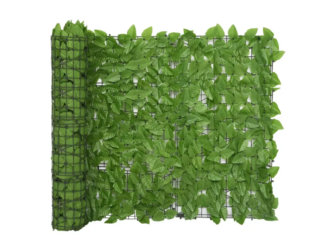 Écran de balcon avec feuilles vert 200x100 cm