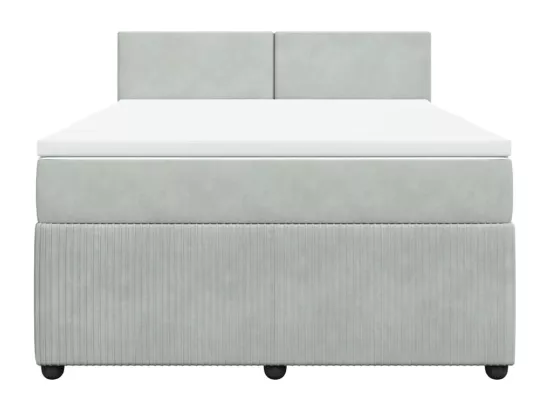 Sommier à lattes de lit et matelas Gris clair 140x190cm Velours