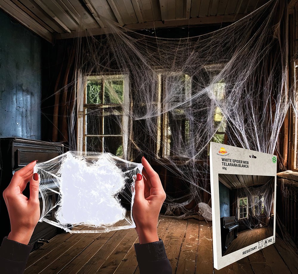 Halloween Hangdecoratie Wit Spinnenweb 60gr