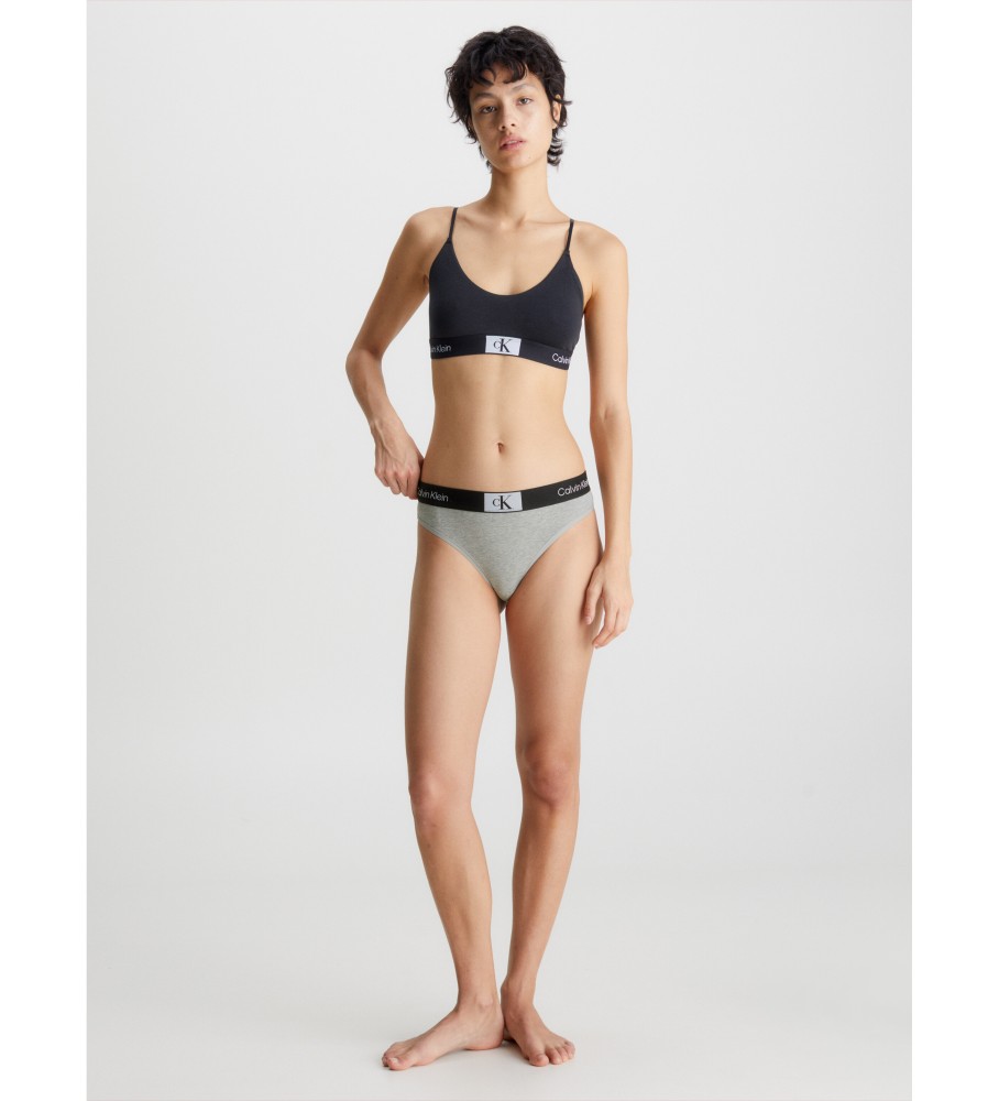 Calcinha fio dental Calvin Klein CK96 cinza