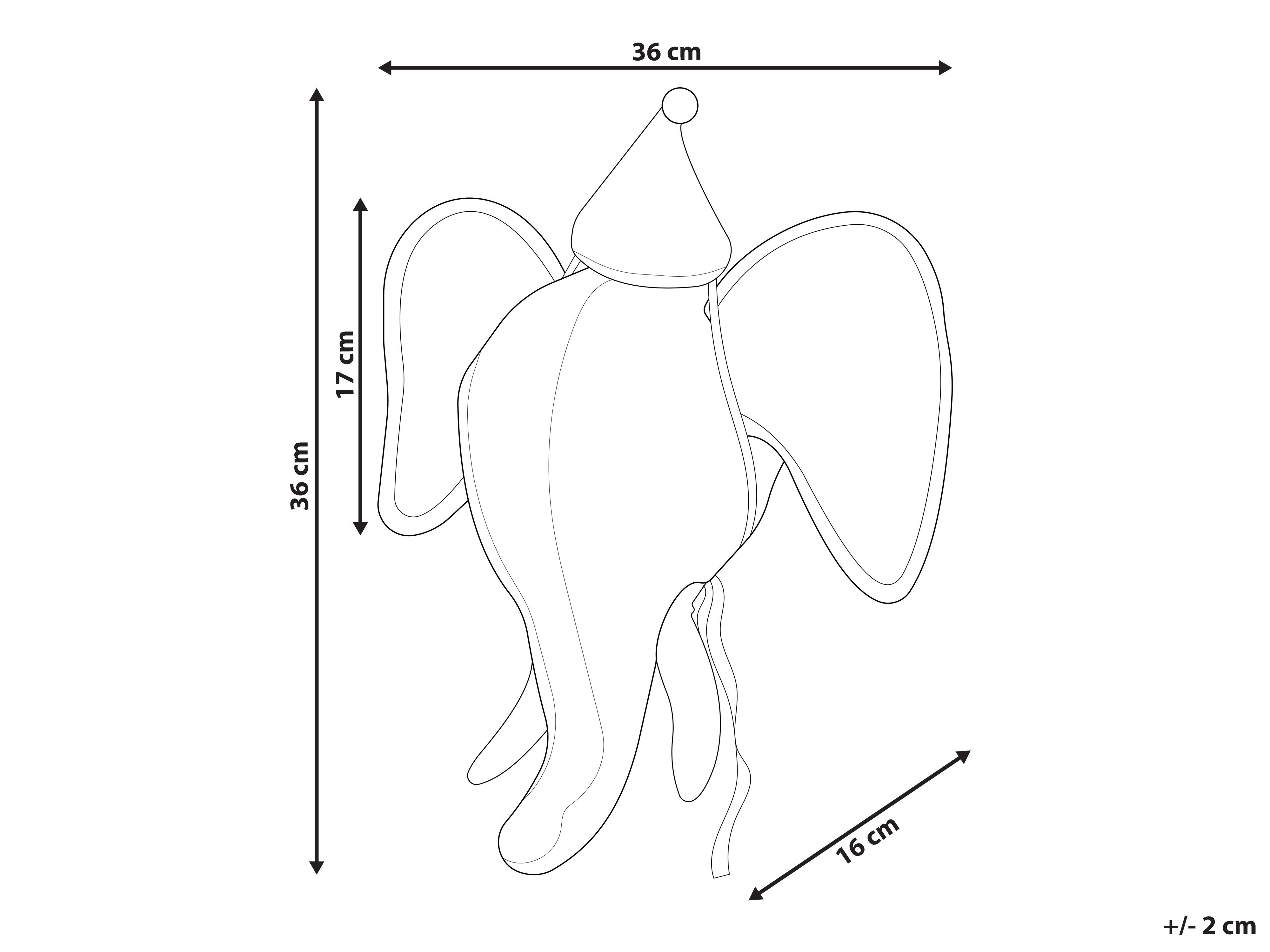 Wanddecoratie voor kinderen Olifant BADOU Katoen 36 cm Grijs
