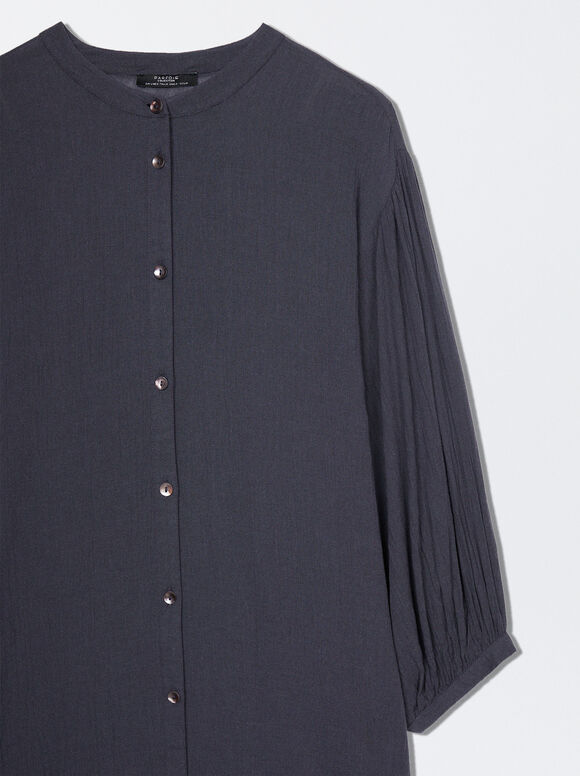 Vestido camisa de algodão - Cinza
