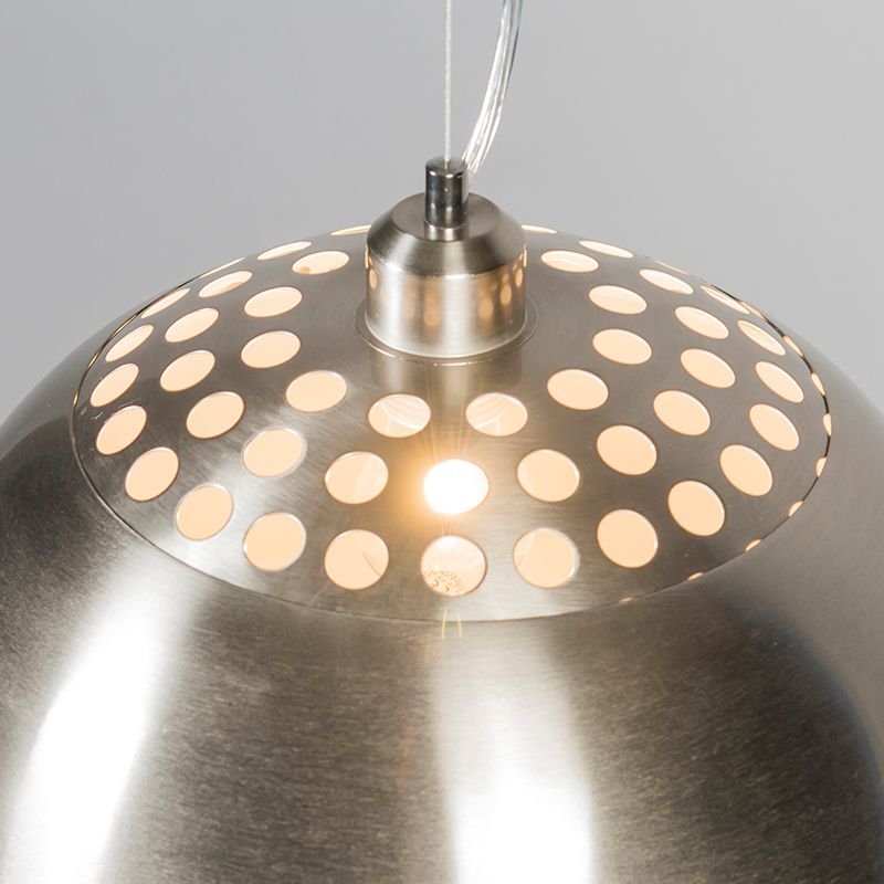 Moderne ronde hanglamp staal - Globe