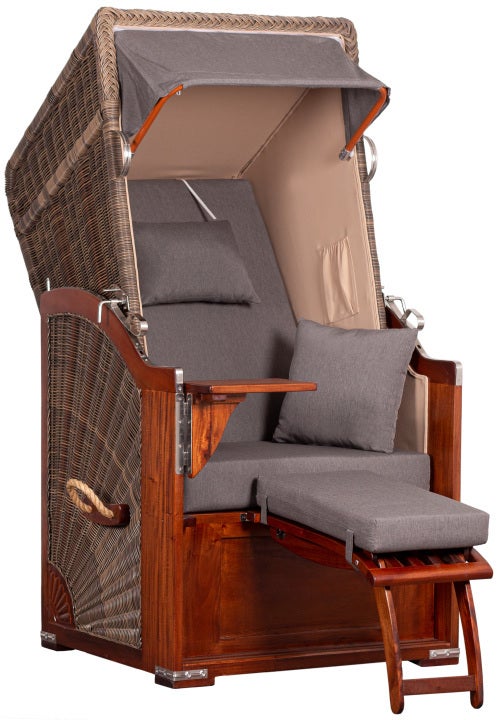 Strandstoel Nordstrand Single Mahonie PE grijs Design 551