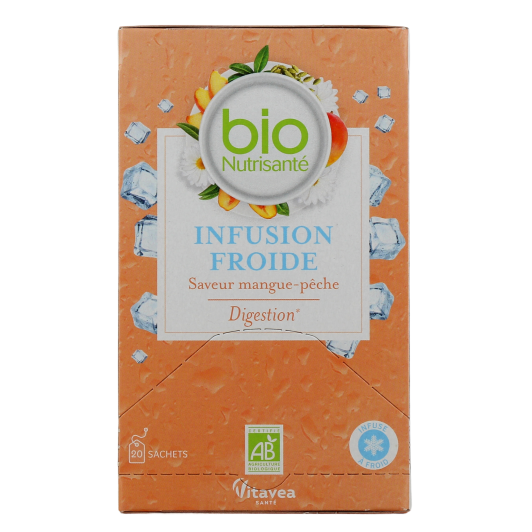 Nutrisanté Infusion Froide Digestion Bio Saveur Mangue Pêche