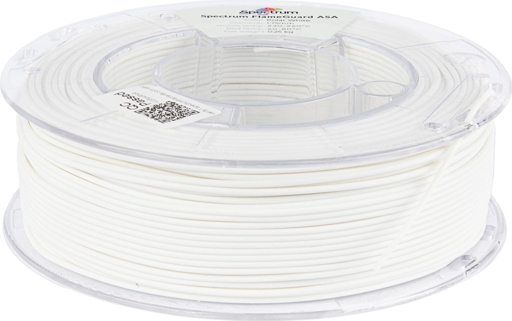 Spectrum  FlameGuard ASA 275 Polar White, 1,75 mm / 250 g    Selbstverlöschendes ASA Filament in Polar White