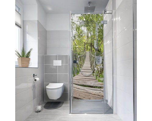 Douchewandfolie mySpotti Fresh Jungle Bridge 100 x 255