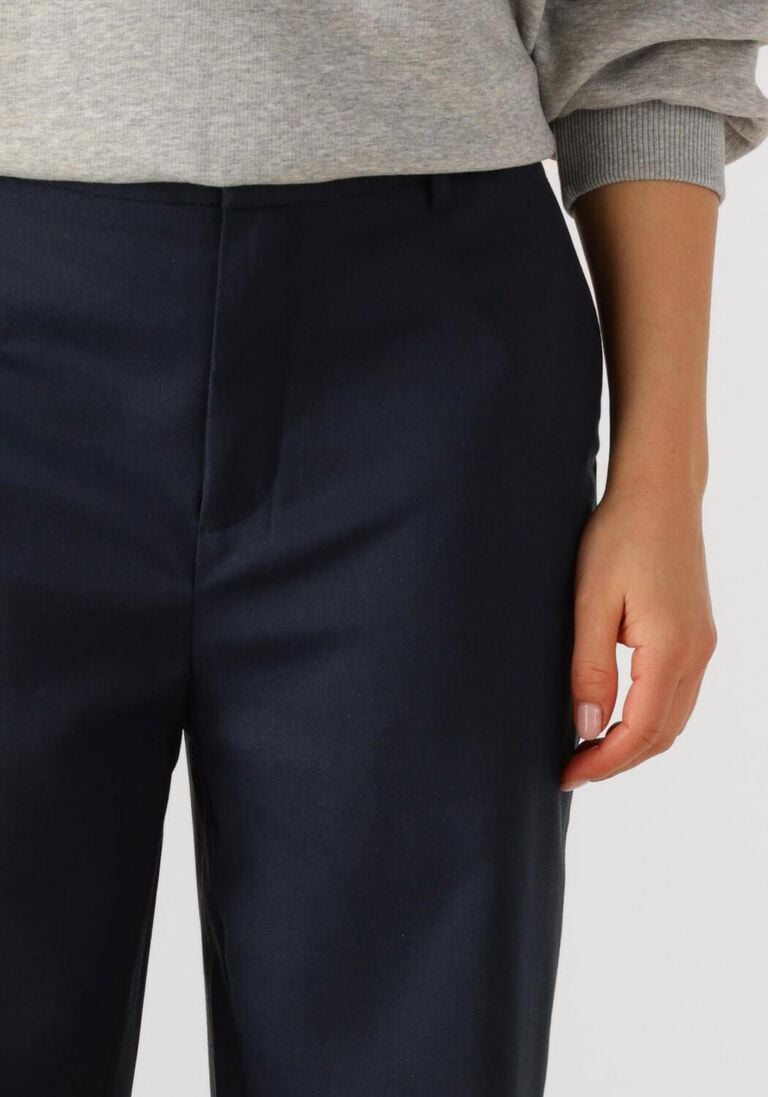 donkerblauwe alix the label wijde broek ladies woven clean pants