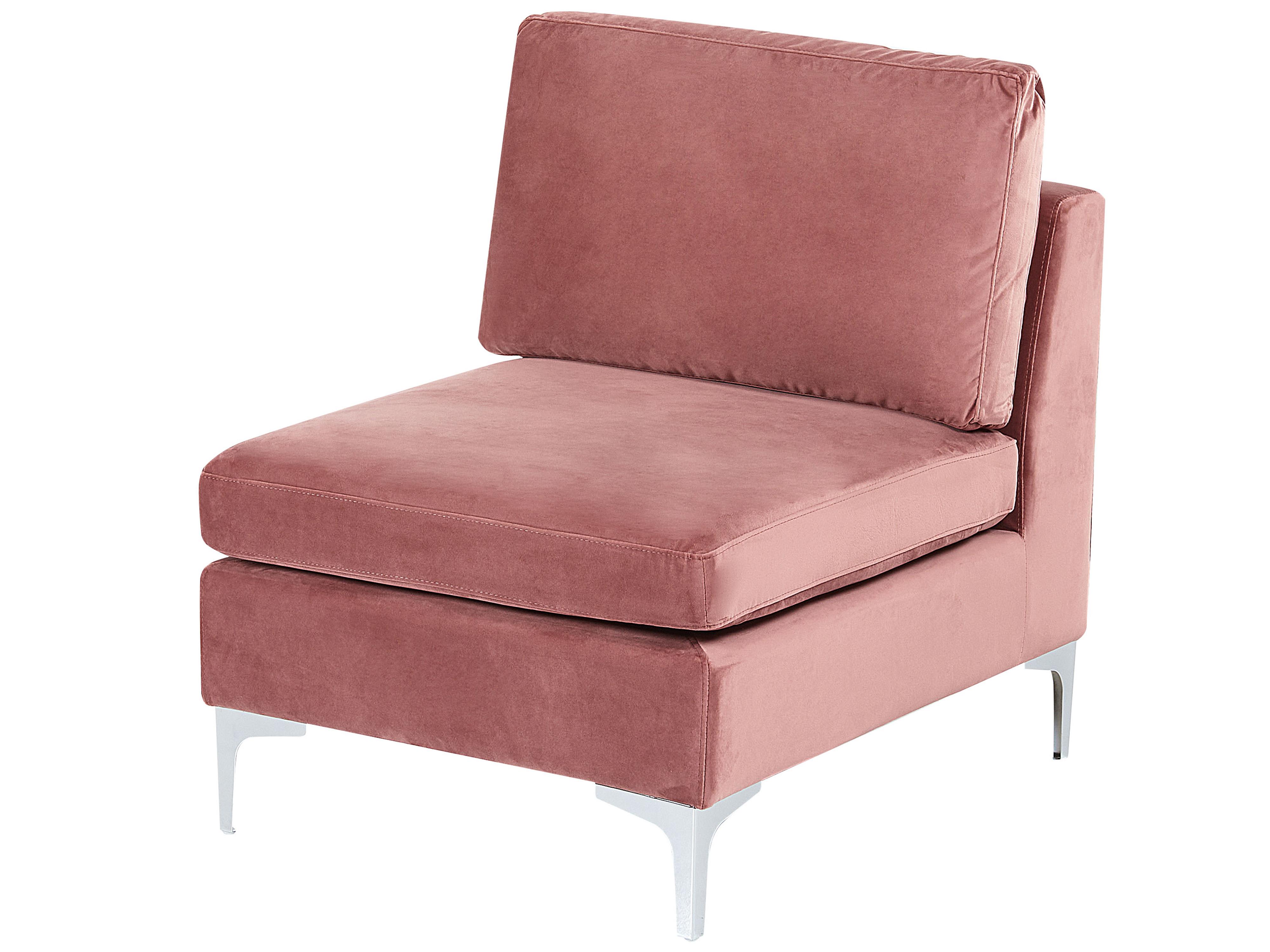 Modulaire bank 3-zits EVJA Fluweel Roze met ottomaan