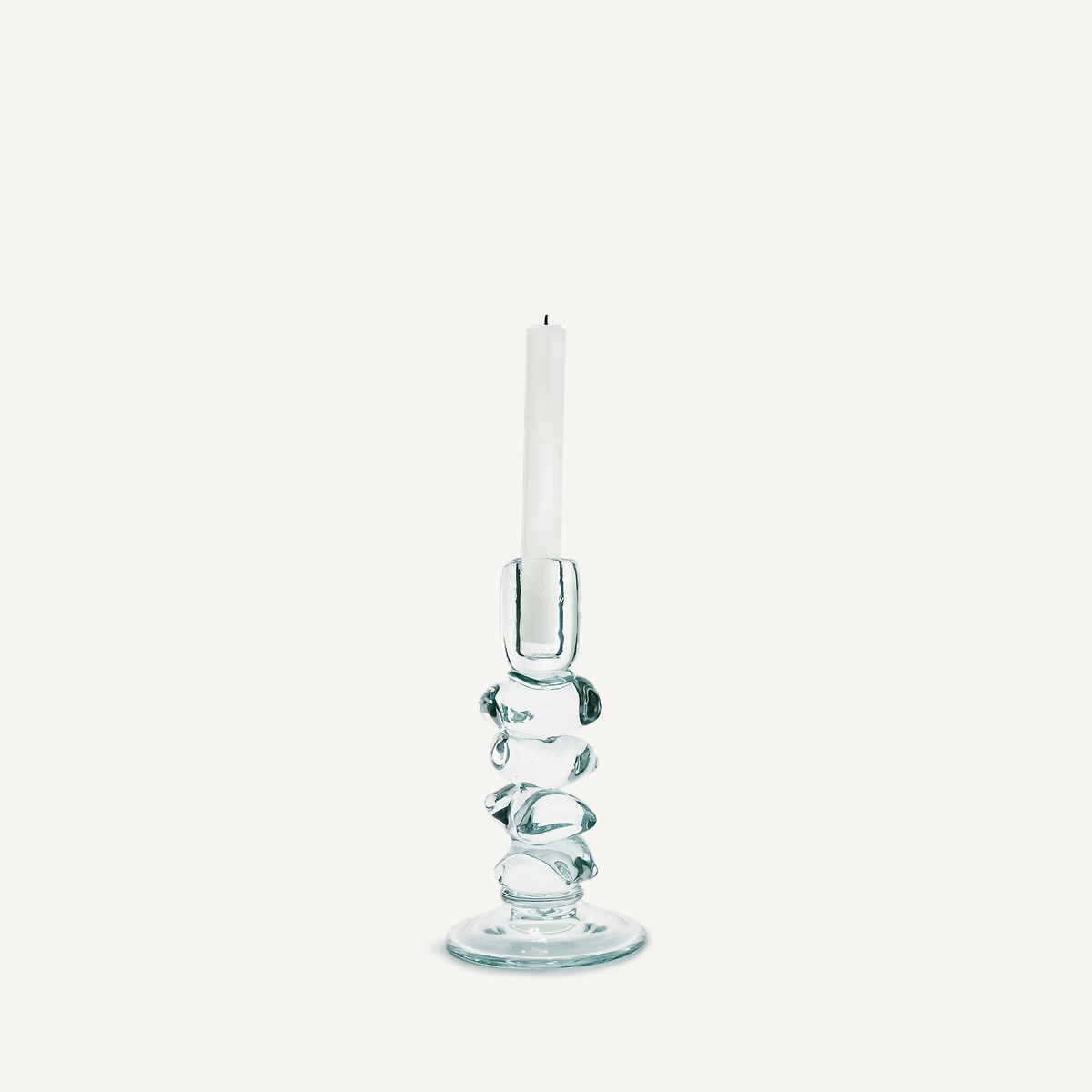 AM.PM<br>Castiçal de vidro transparente, 23 cm de altura, Qimera