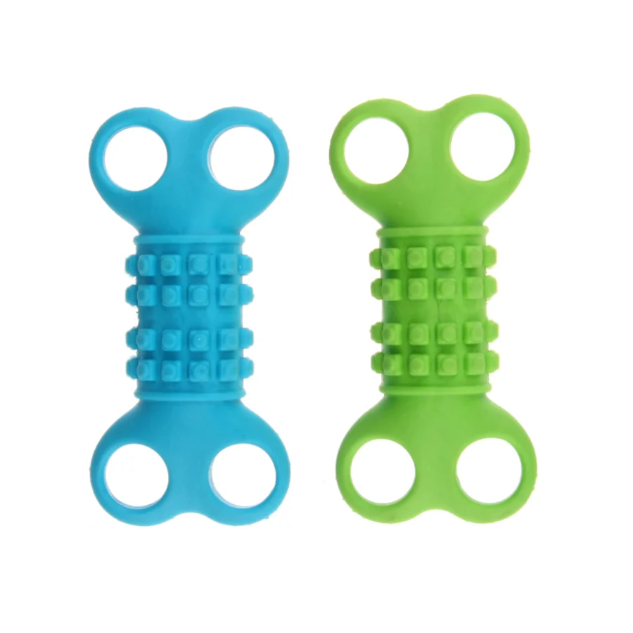 Brinquedo para roer Guabu em formato de osso com relevos para cães.