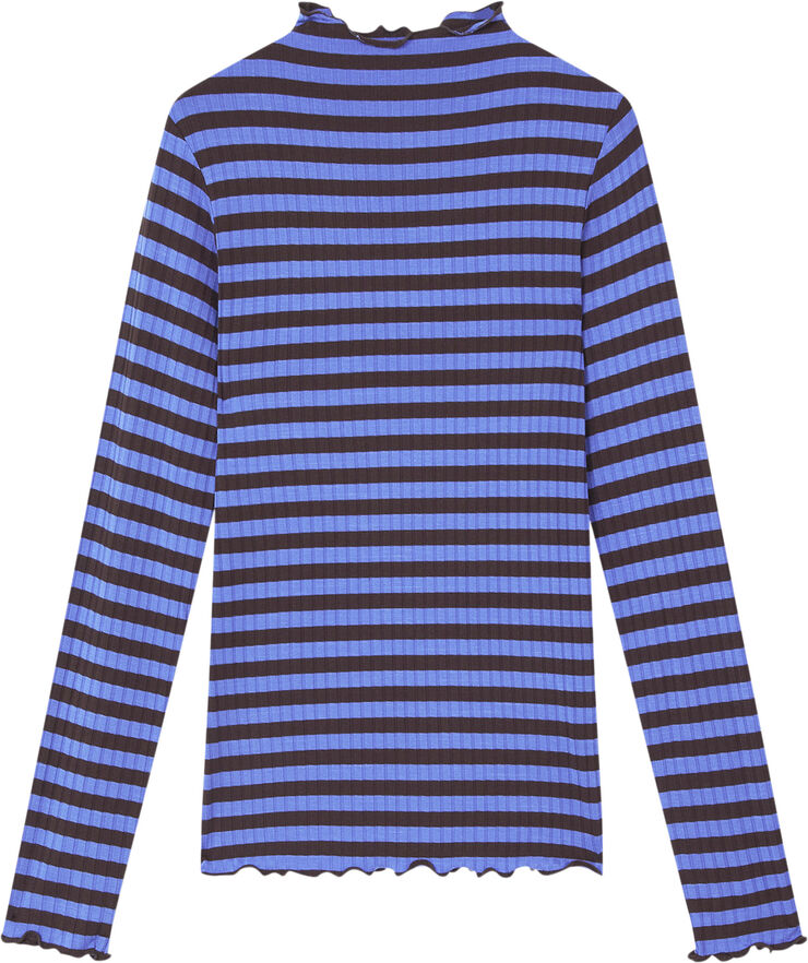 Mads Nørgaard - Copenhagen 5x5 Stripe Trutte Tee LS Blå og hvid med striber