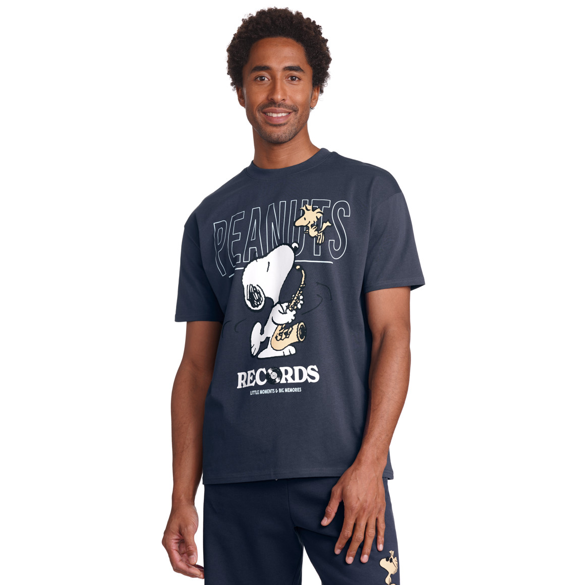 Jonas Nielsen Peanuts T-Shirt mit Print dunkelblau