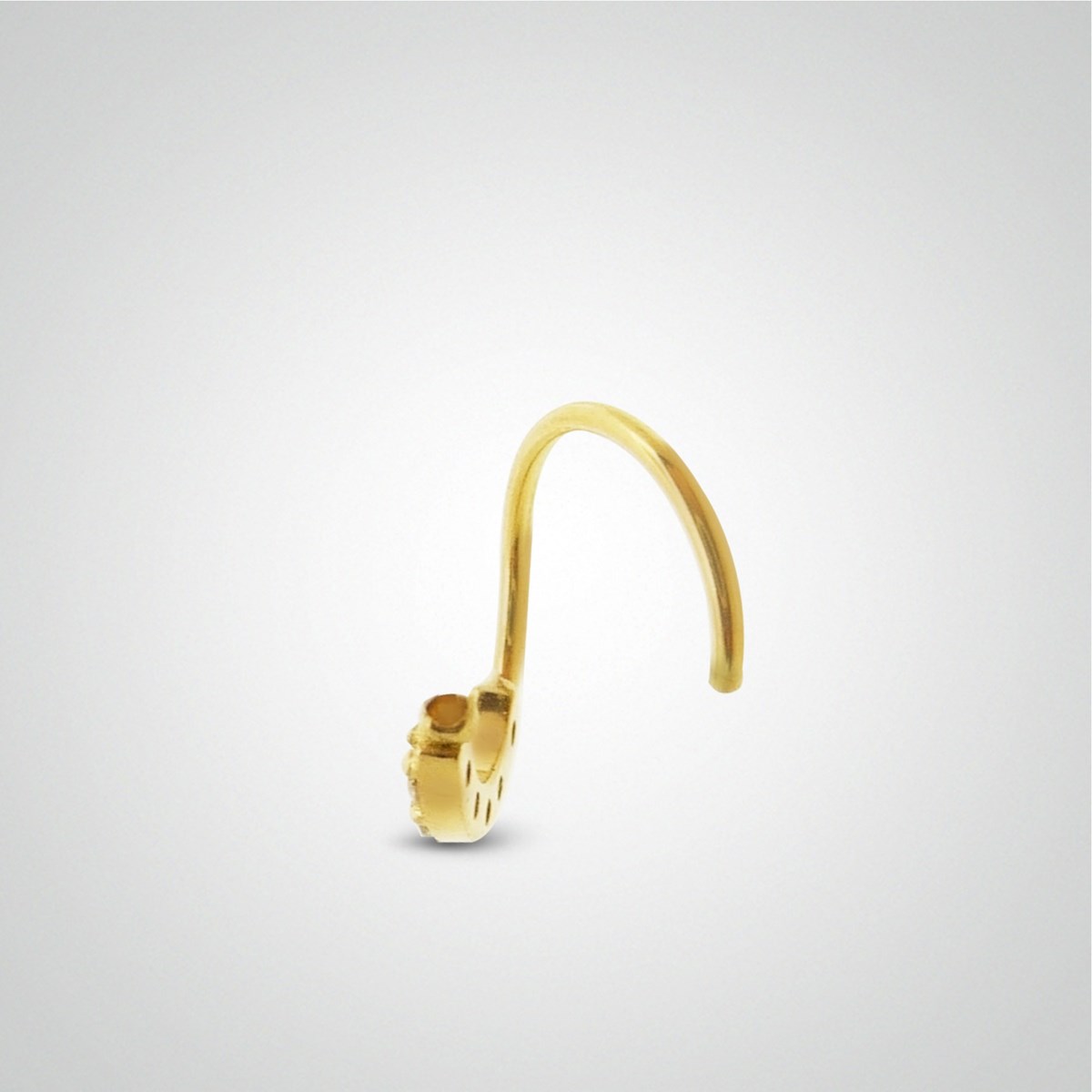 Piercing anti-helix anneau à écarter en or jaune et zircons