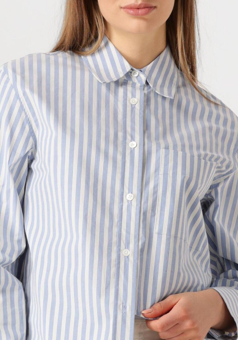 lichtblauwe closed blouses oversize shirt
