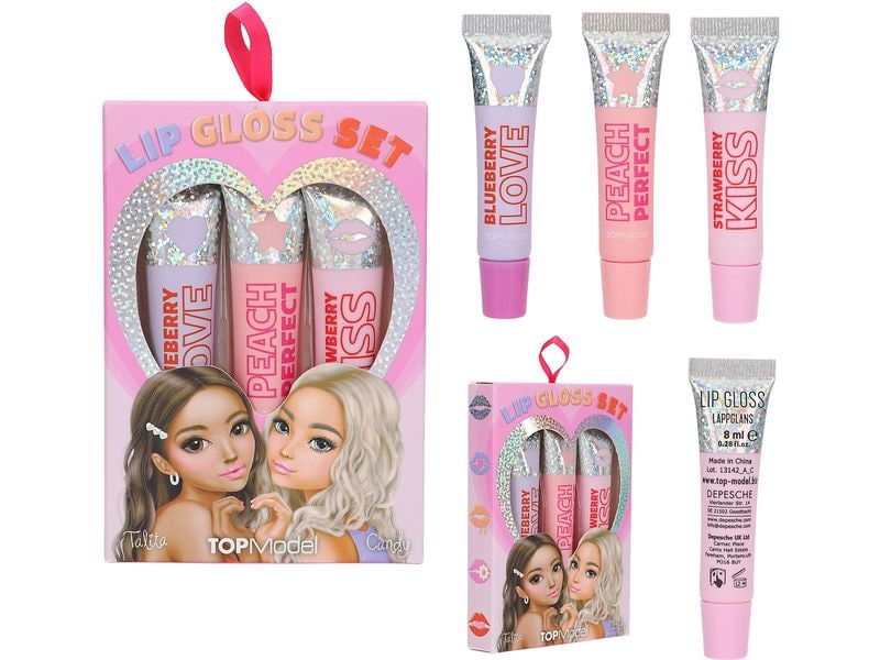 Topmodel Schminkset Lip Gloss Top Model 3 Stück, 8 ml pro T Schimmernder Lipgloss