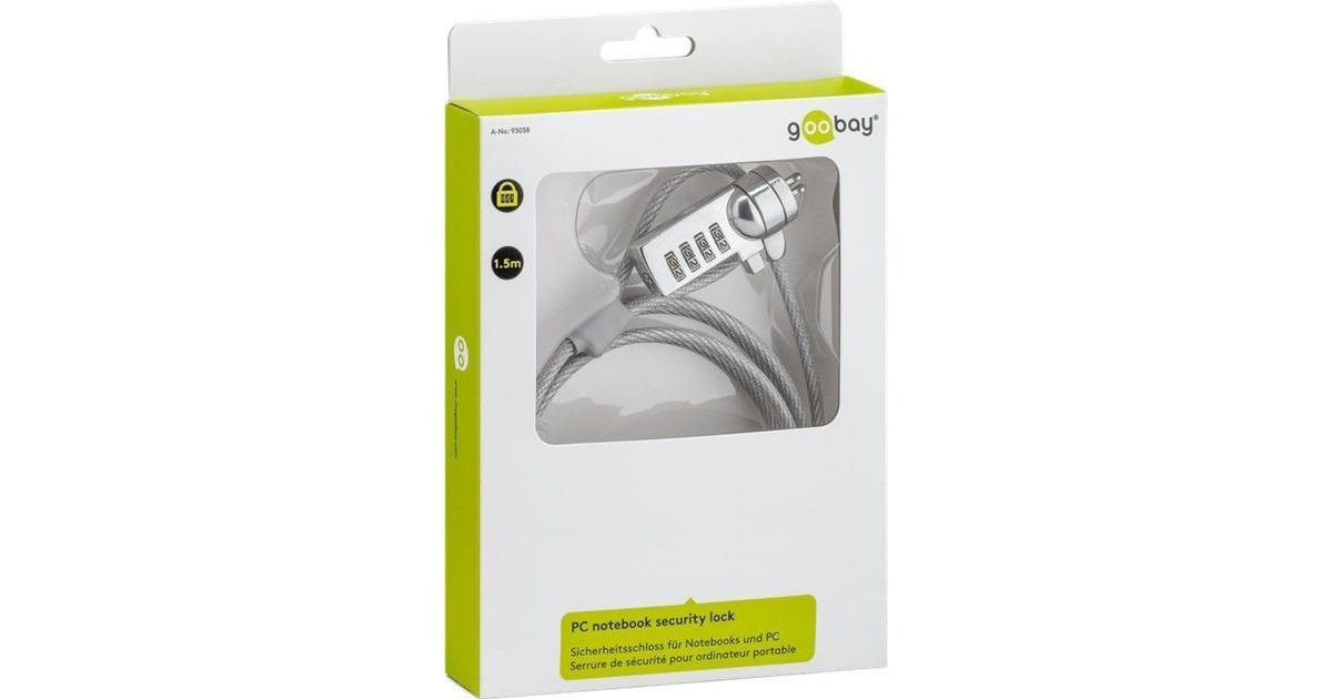 goobayVeiligheidsslot voor pc en notebook insteekslot  (Zilver)