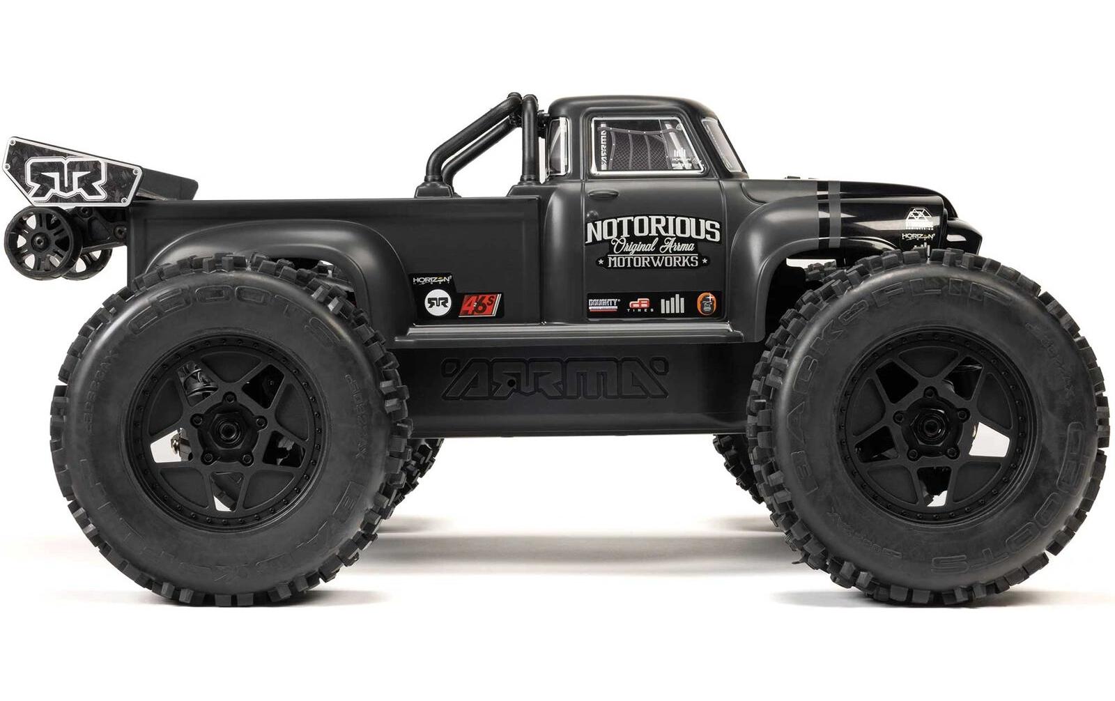 Monster Truck Notorious 6S 4 x 4, Schwarz ARTR, 1:8<br>Brushless Off-Road Stunt-Truck