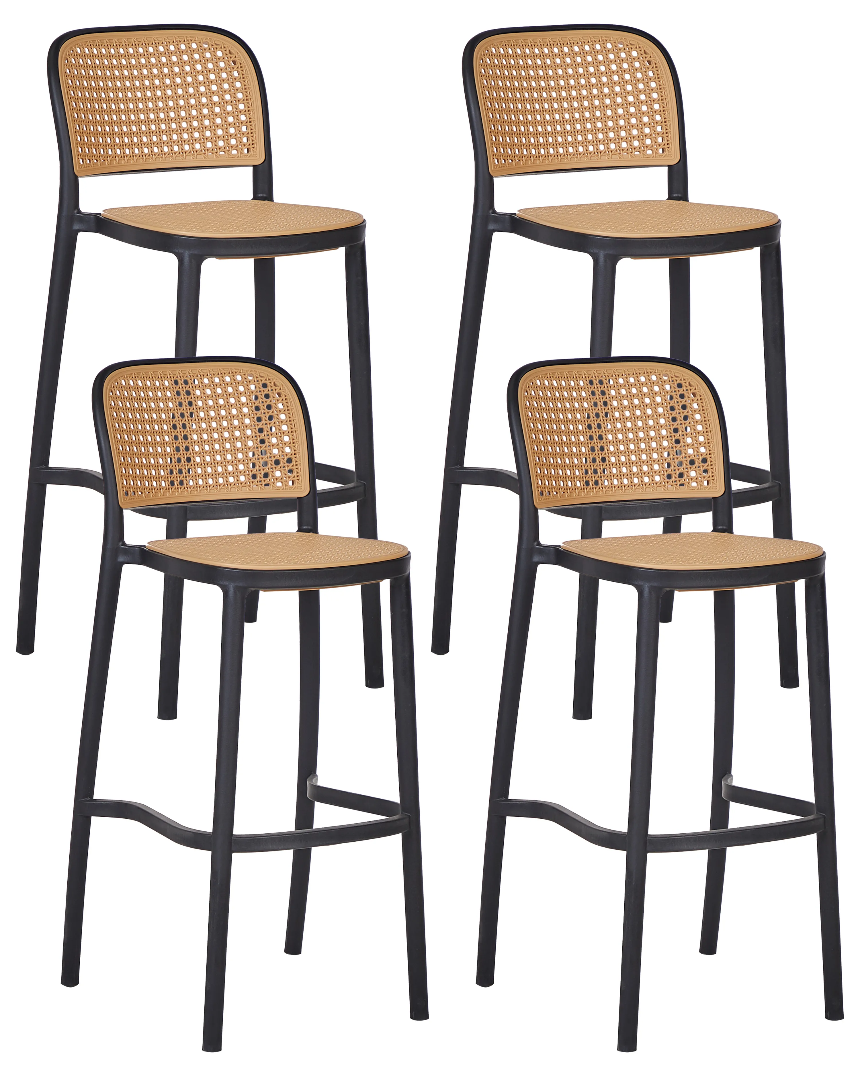 Set van 4 barstoelen PLOSE Synthetisch materiaal Beige