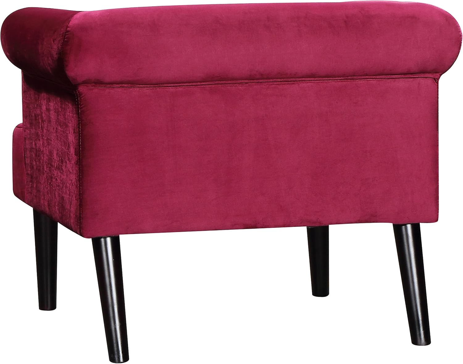 Atlantic Home Collection Charlie Sessel, Armlehnenstuhl mit Massivholzfüßen, Samt, Rot, 74 x 86x 70