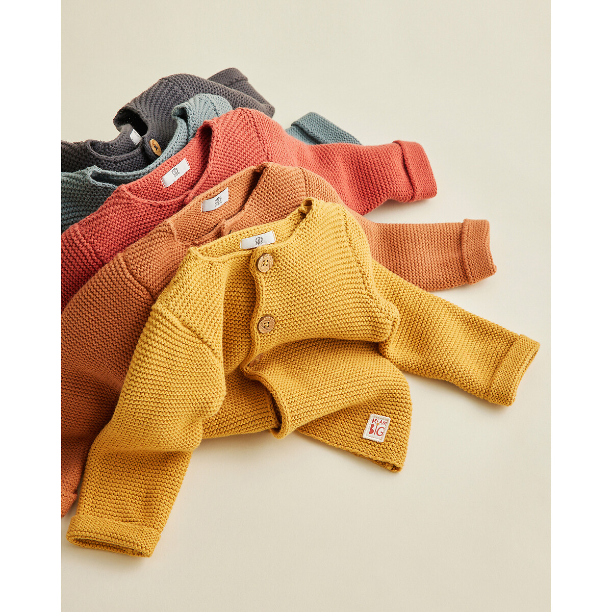 LA REDOUTE COLLECTIONS<br>Cardigã de malha com fecho de botão, algodão orgânico