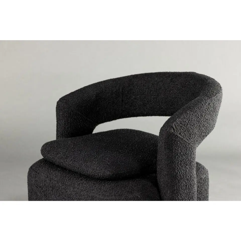 Svea - Teno draaibare fauteuil - boucle - zwart