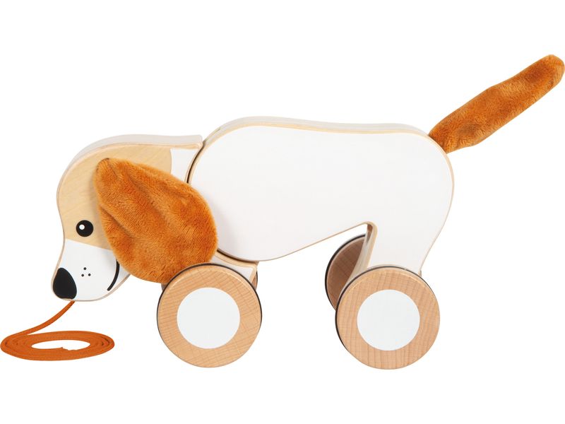 small foot Nachziehspielzeug Nachziehtier Hund mit Knistero Holz-Nachziehtier Hund mit Knisterohren