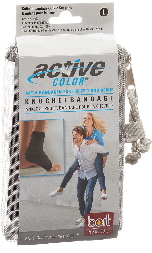 BORT ActiveColor Knöchelbandage<br>1 Stück, L +23cm, schwarz