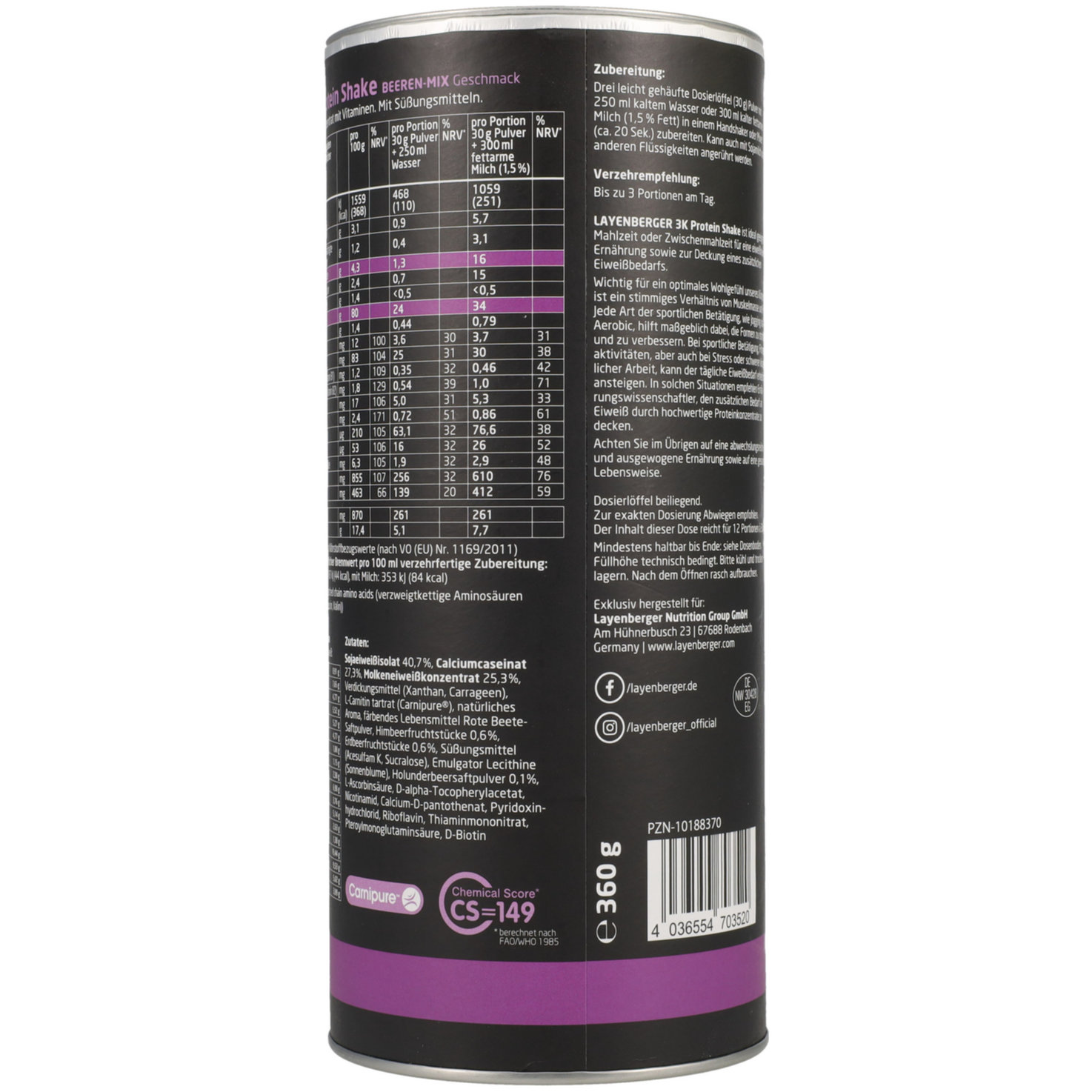Layenberger 3K Protein-Shake Beeren-Mix