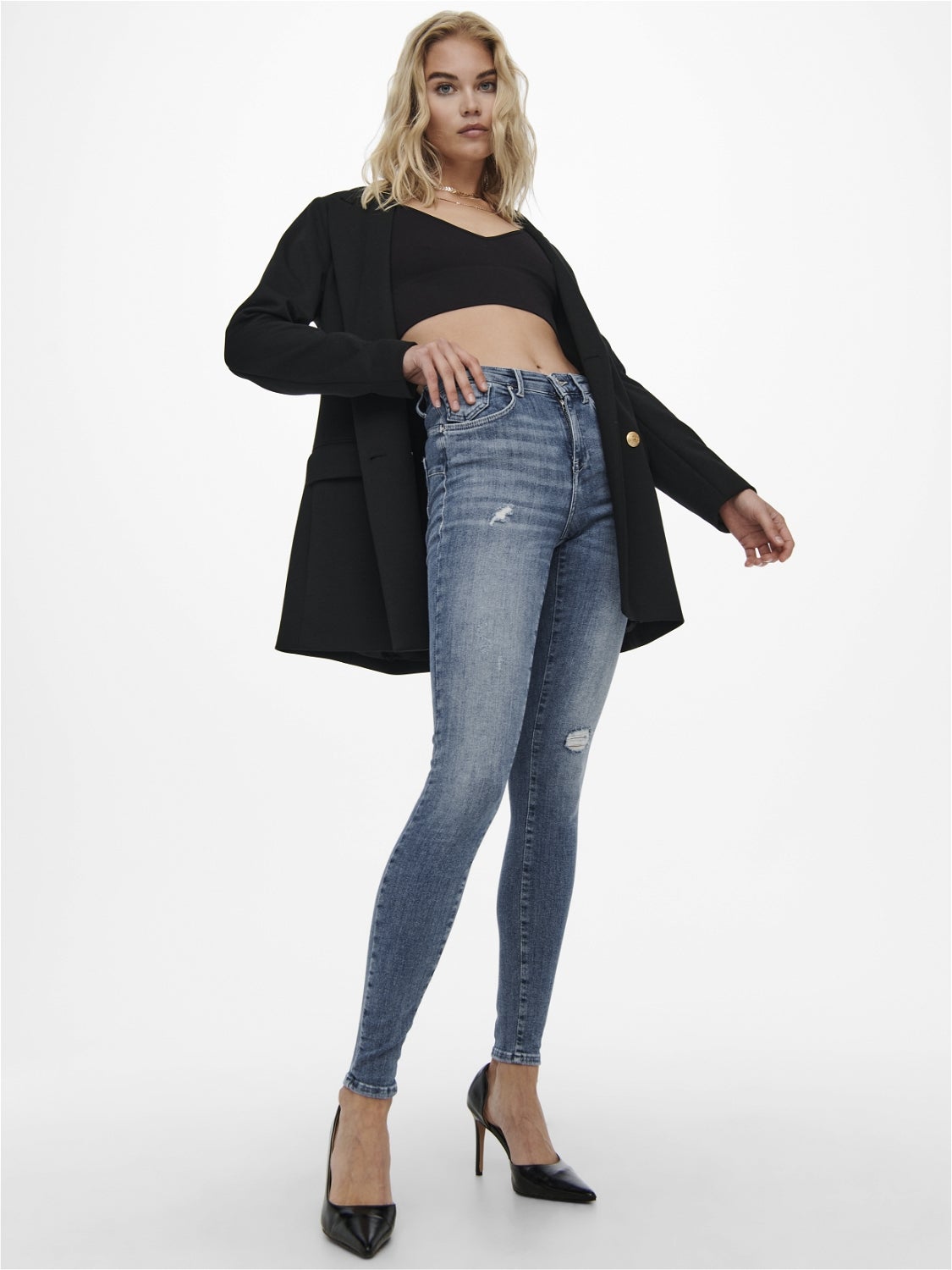 ONLPOWER Mittlere Taille Skinny Fit Jeans Medium Blue Denim