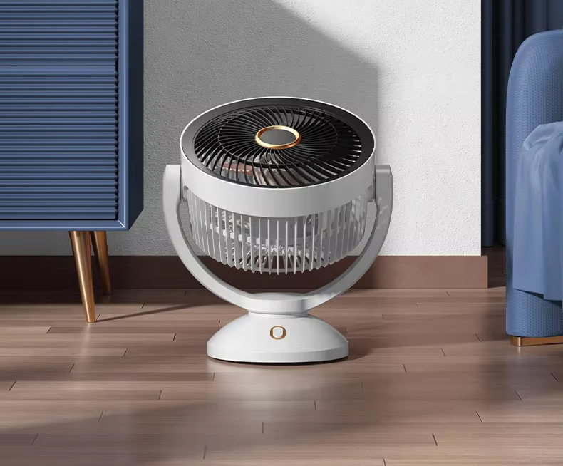 (29x25cm) USB Bodenventilator Tragbarer Desktop Ventilator Schreibtisch Lüfter mit 4 Geschwindigkeits Stufen – Weiss / Schwarz