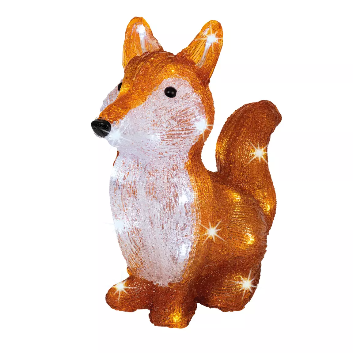 Renard lumineux à piles 30 LED (H28 cm) Martin Blanc froid