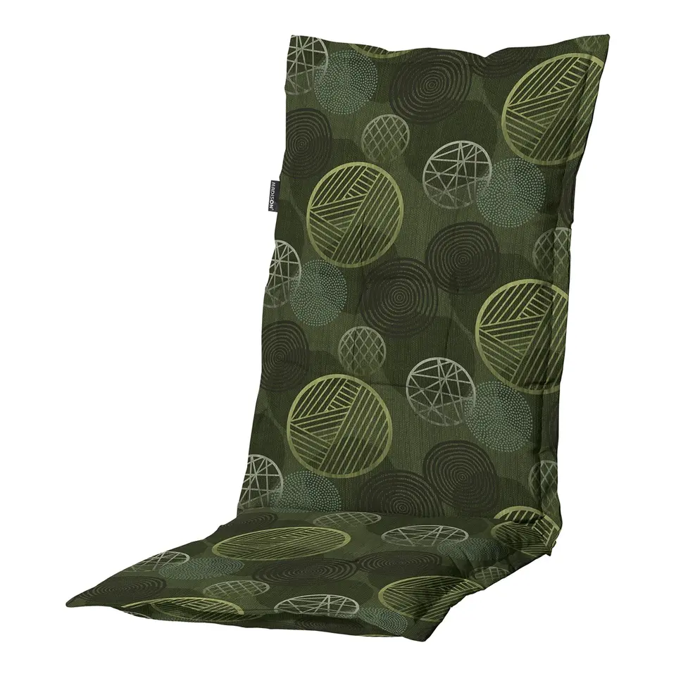 Madison - Tuinstoelkussen Hoge Rug Circle green - Ca. 123x50 cm - Set van 4