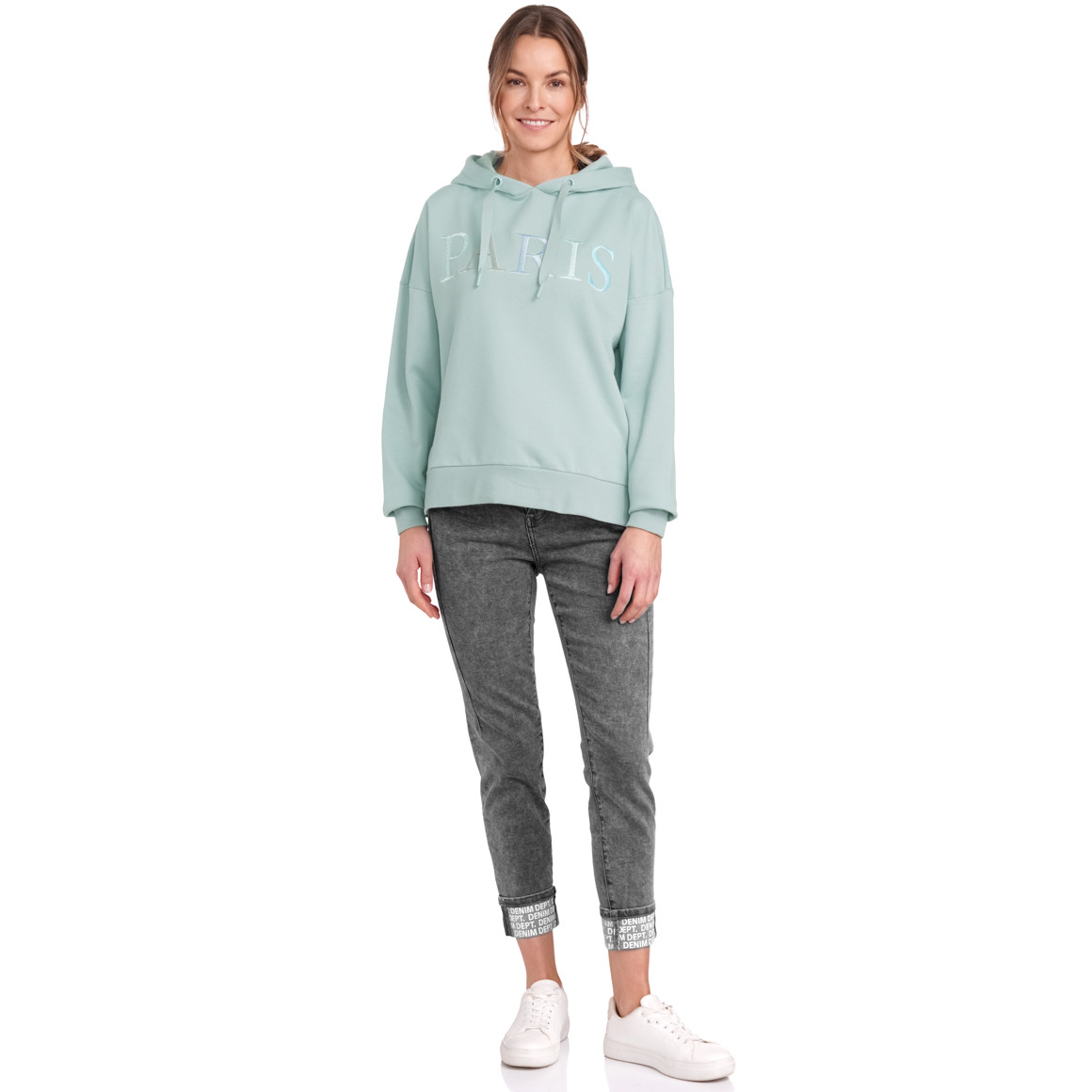 Gina Damen Hoodie in softer Qualität salbei