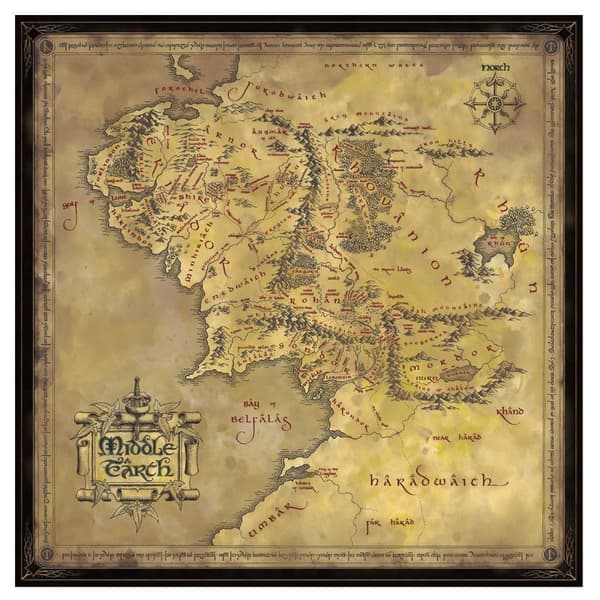Puslespill 1000 brikker LOTR - Midgårdskart