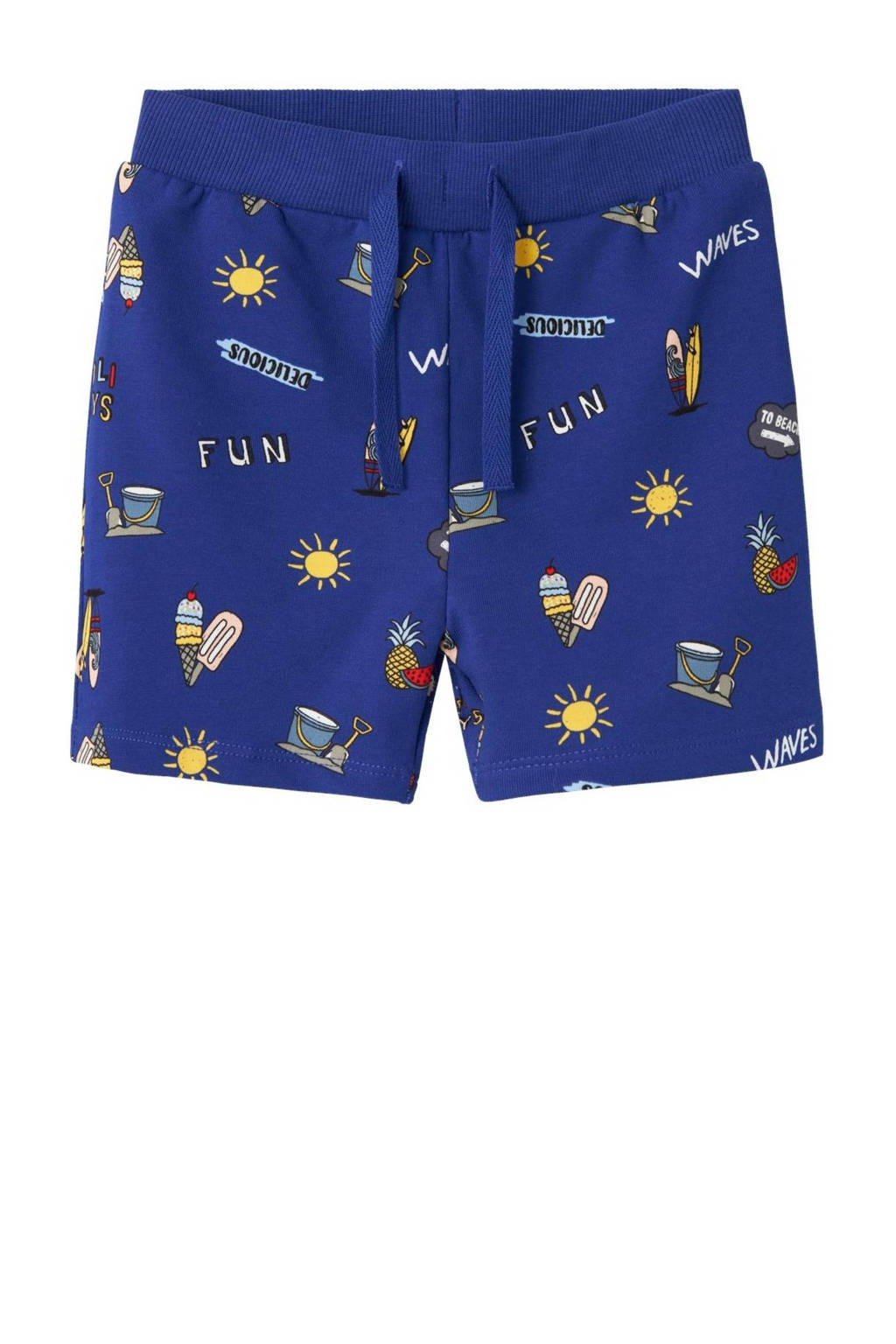 NAME IT sweatshort NMMFREJ met all over print hardblauw/multicolor