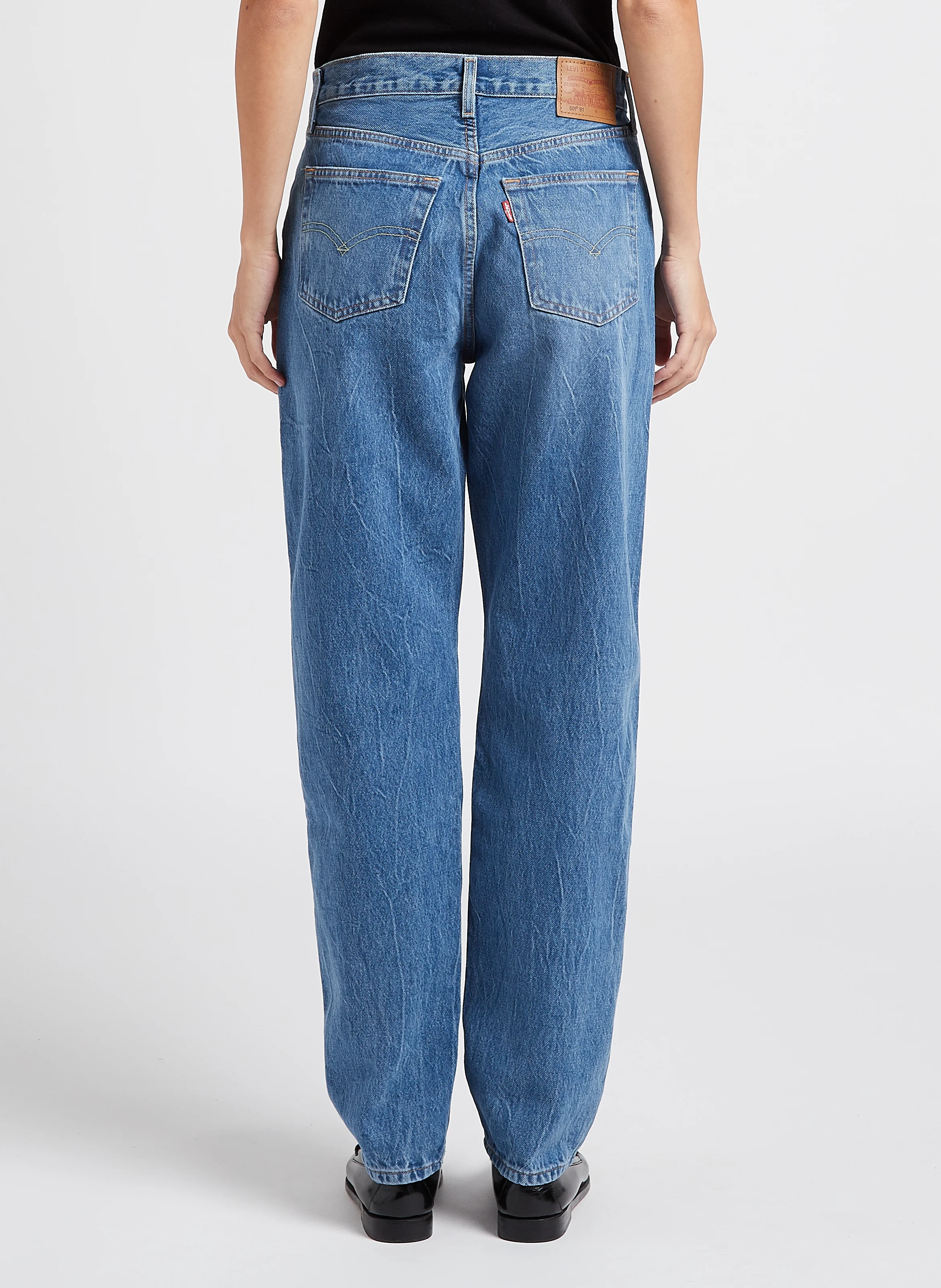 501 81 - Jean boyfriend taille haute en coton| Jean Délavé