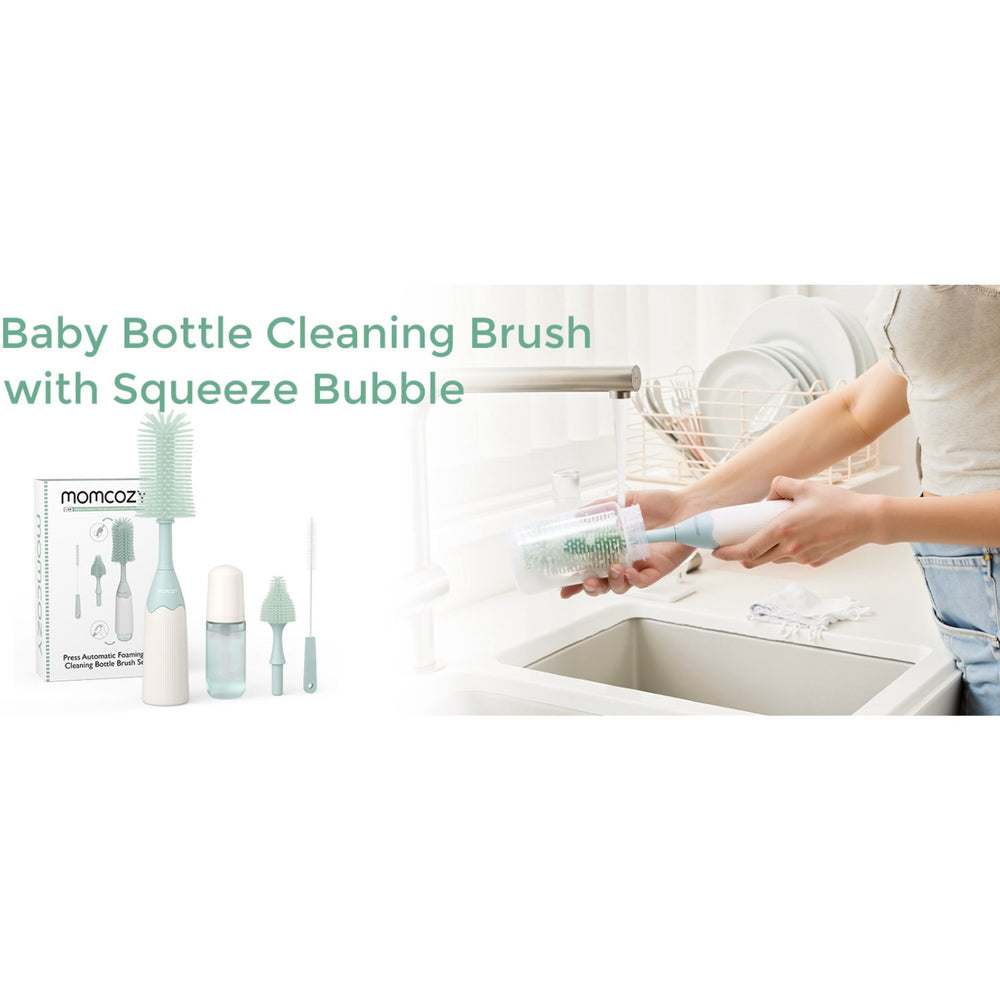 Køb Momcozy Green Push-Press Design Flaske Børste Kit