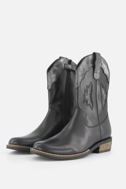 Muyters Cowboylaarzen zwart Leer