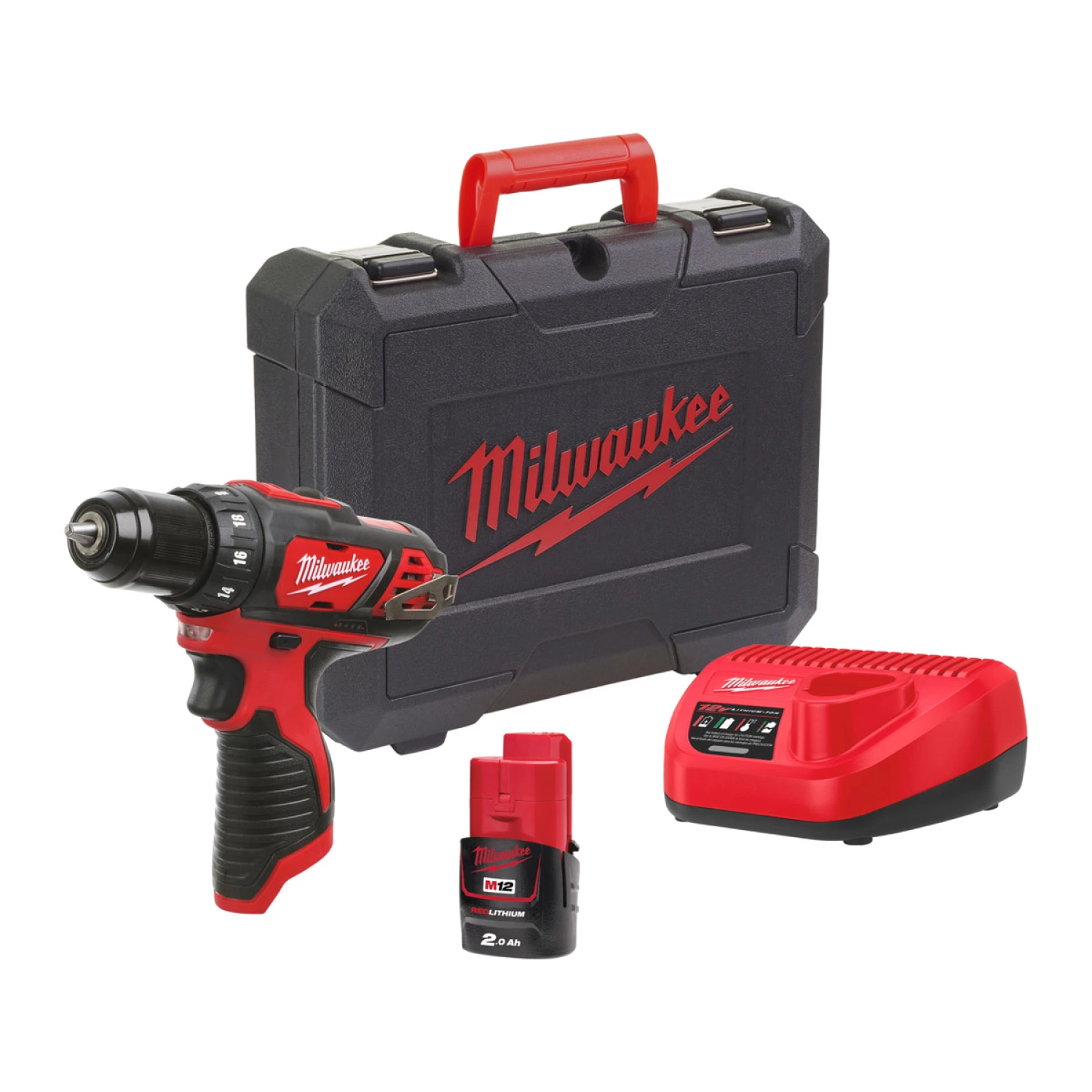 Milwaukee M12 BDD-201C 12V Li-Ion accu boor-/schroefmachine set (1x 2,0Ah) in koffer - 30Nm