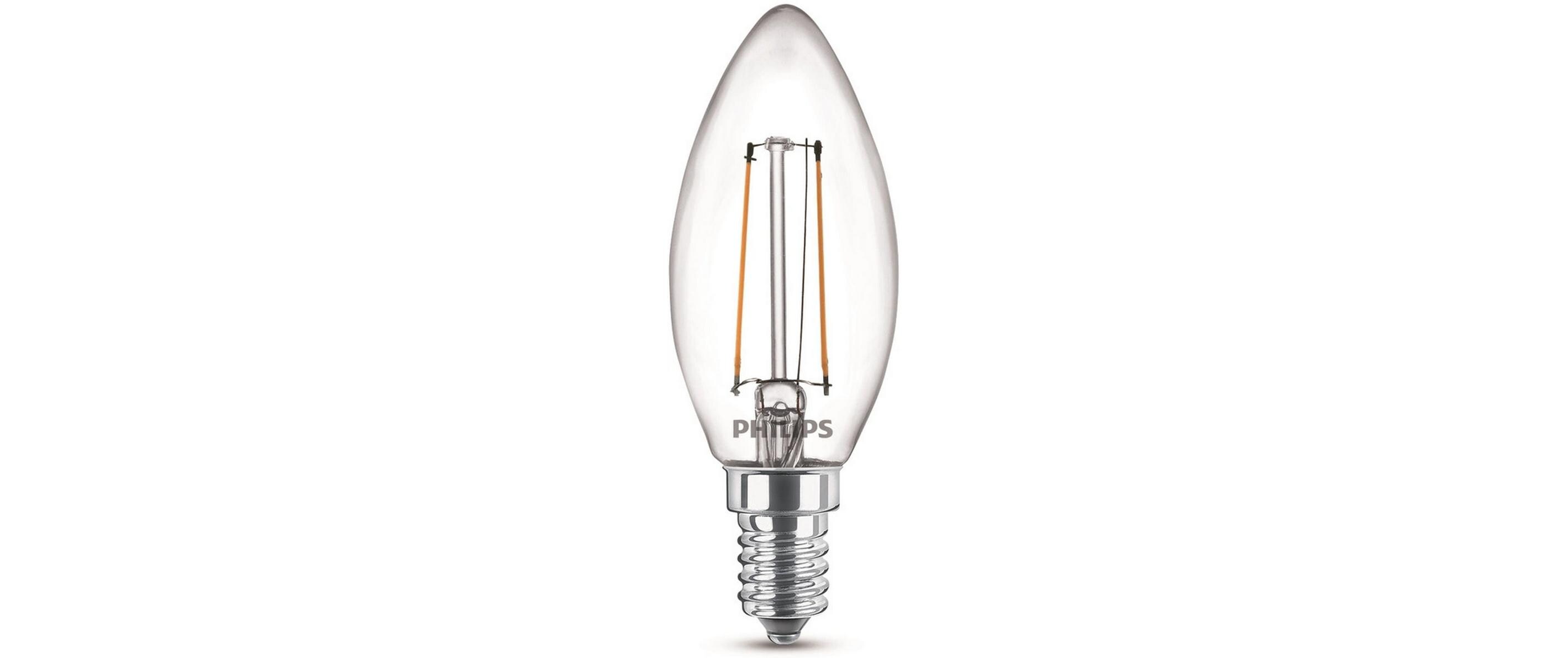 Lampe LEDcla 25W E14 B35 WW CL ND 2PF WarmweissLeuchtmittel B35 mit klarem Glas