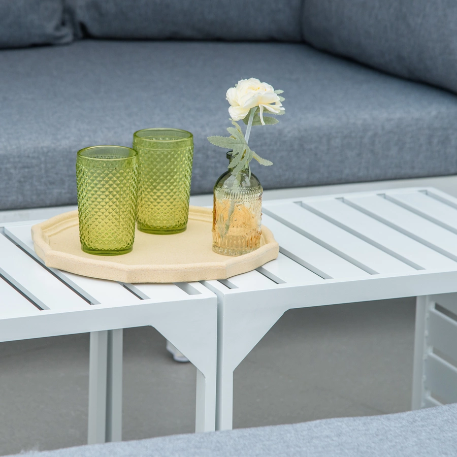 Outsunny Gartenmöbel Set mit Vordach grau