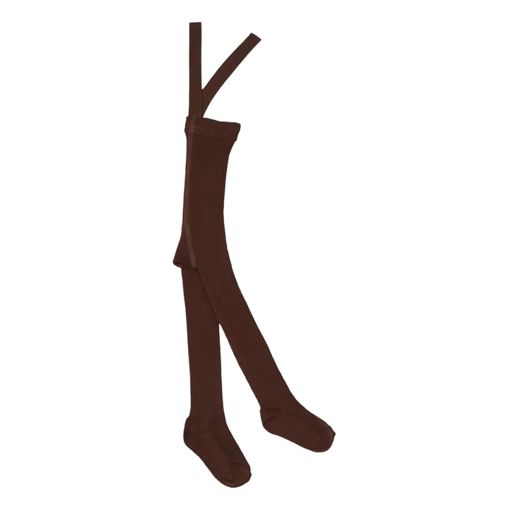 Silly Silas Collants à Bretelles Coton Bio | Marron