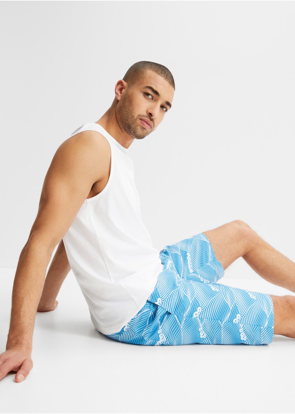 Short de plage en polyester recyclé, Regular Fit